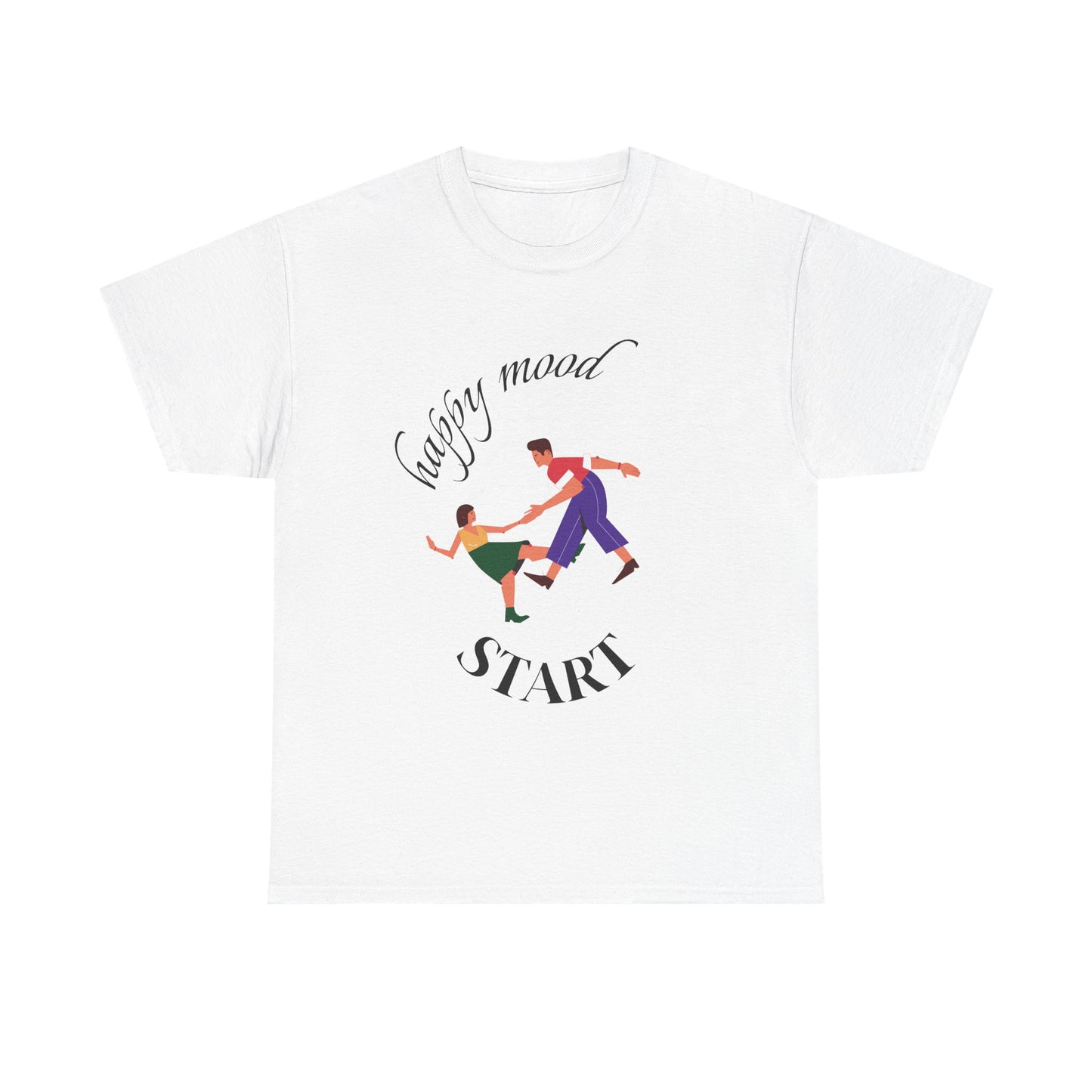 Happy Mood Unisex Heavy Cotton Tee - Playful Graphic Shirt, Gift for Friends, Everyday Wear, Casual Outing, Positive Vibes